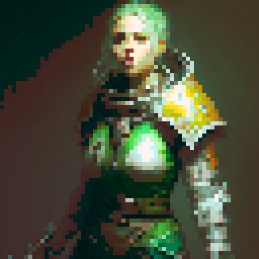 green armor death knight main character with an axe