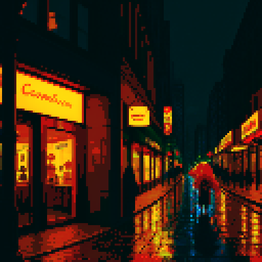 Late night smoke downtown gritty and rainy