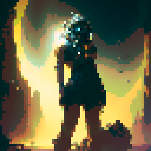 Crusader bathed in holy light