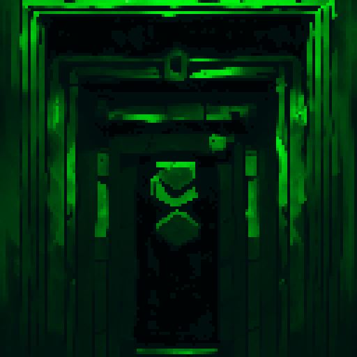 Closeup, infinite doorways, video camera, TV output, landscape portrait