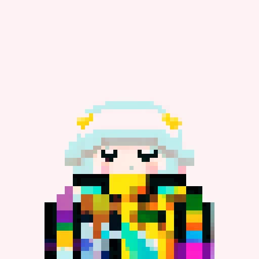 chunky knit, oversized hood, vibrant colors, intricate patterns, snowflakes, wool blend, patchwork texture, geometric shapes, cozy pockets, toggle buttons, contrast stitching, faux fur trim, retro vibes, ribbed cuffs, cable knit details, gradient shading, 8-bit aesthetic, dithering effects, limited color palette