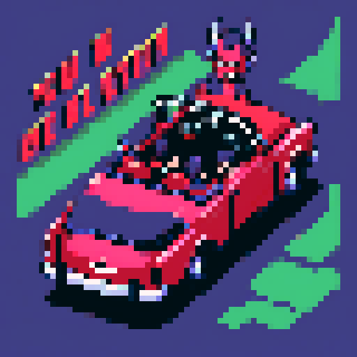 Can you make a devil, driving around in his cabrio through Miami saying the text 'You took my breath away, when we locked eyes, You are my devil baby, devil in disguise'