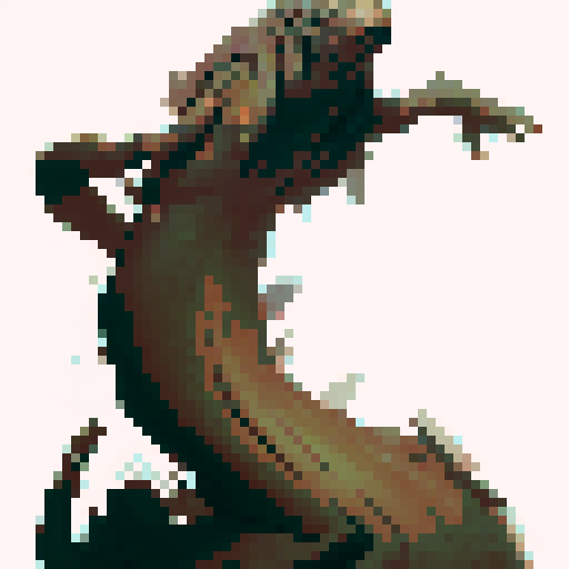 Snake with the torso and head of a human, horror fantasy rpg