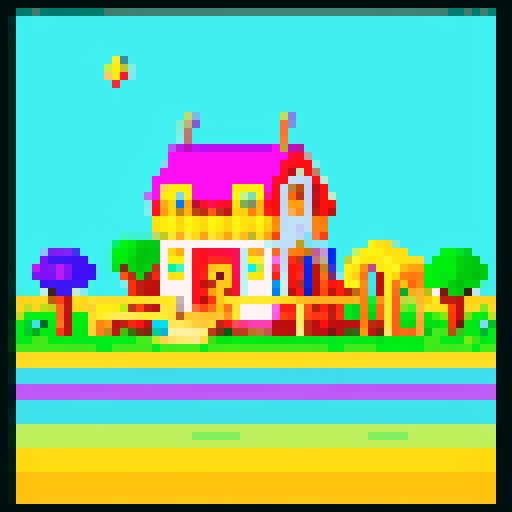 Paula's vibrant, pixelated world, bursting with colors and shapes, invites viewers to explore her whimsical sRGB playground