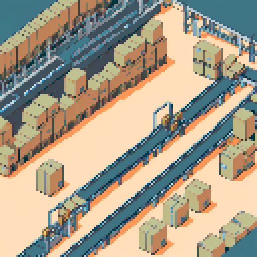 A conveyor belt with boxes travelling on it. this is inside Amazon Germany warehouse