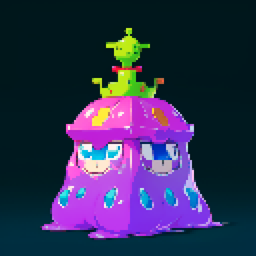 Slime cube wearing crown