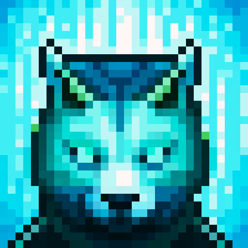 wolf avatar, portrait, glowing eyes