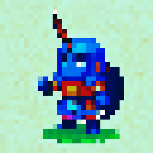knight in dragon warrior style, pixel art, sRGB