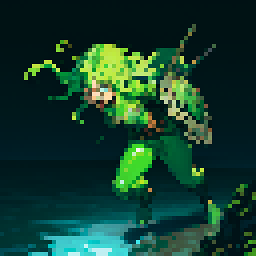 full-body image, hero sinking into ooze, metal armor, hero waist deep in slime, reaching up, screaming, sinking into slime