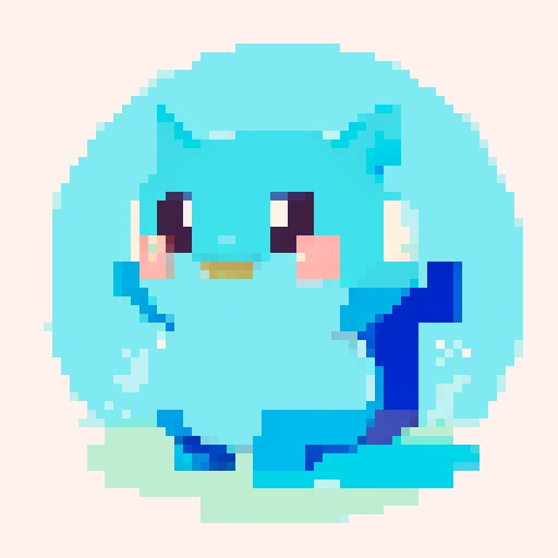 Pokemon style water type starter, no background