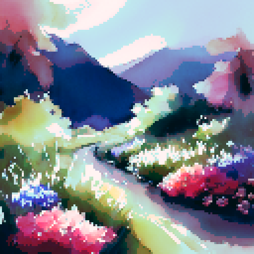 a watercolor of a posy of wild flowers 