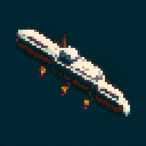 a transparent pure 2d sprite for a space game. It needs to look like the top view of a simple spaceship all by itself with the background transparent ,style of the 80s. The spaceship should not have any shadows.