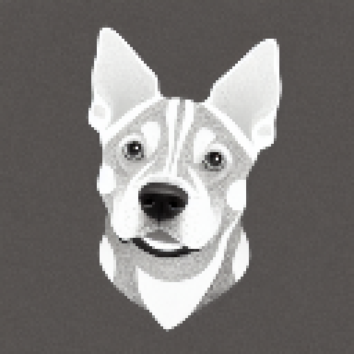 beautiful light gray outline drawing of a dog in portrait orientation with a blank background