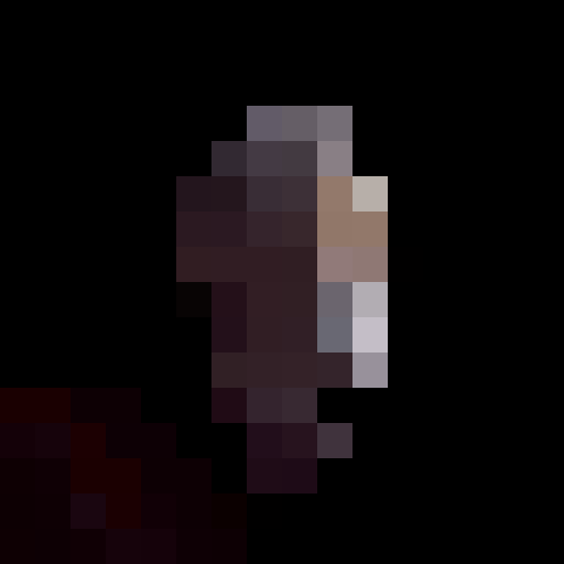 Moonlit asteroids, swirling galaxies, and a lone astronaut standing on a desolate planet's surface, all captured in a retro 16x16 pixel portrait style.