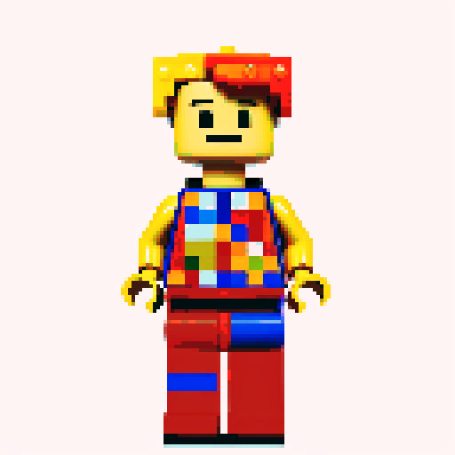 lego pixel, vibrant colors, blocky shapes, small plastic bricks, isometric perspective, retro video game, low resolution, 8-bit graphics, sharp edges, square grid, limited color palette, nostalgic feel, brick-built characters, iconic lego logo, digital recreation, detailed textures, crisp lines, simplified forms, nostalgic gaming vibes
