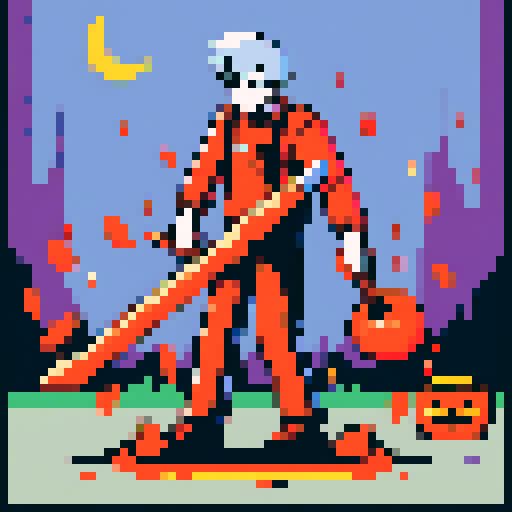 A worker smashing pumpkins to get at the seeds