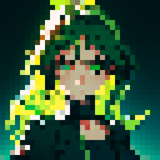 green apple, black outlines, in the center, simple pixel art, plain background