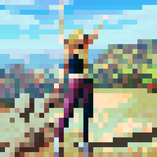Create a stardew valley-like sprite based on the supplied reference image. The final image should show the key features of the person in the image. The final image needs a white background.