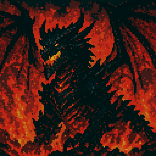 Deathwing from wow cataclysm, fiery background