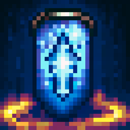 warp stone item with blue-ish energy, game icon, 32x32 pixel art, sRGB, skill art, close up, portrait
