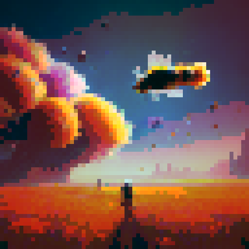 Whimsical, watercolor.
        
        A whimsical, watercolor depiction of tiny, buzzing honey bees darting playfully through a field of vibrant wildflowers.