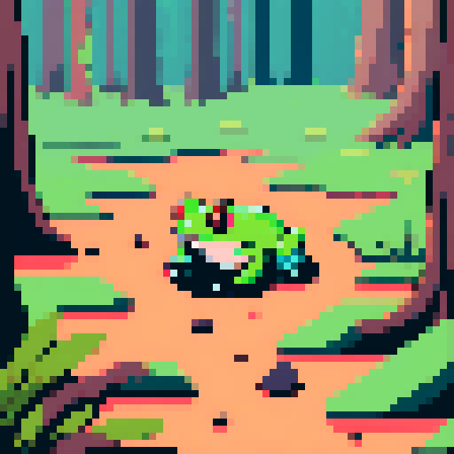 small frog on forest floor