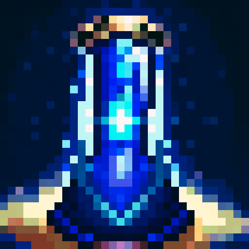 Warp stone emitting blue-ish energy, no background, game icon, 32x32 pixel art, sRGB, skill art, close up, portrait