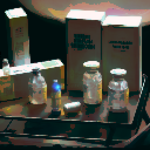 Antivenin, medical, dark background, night time, yellow warm light