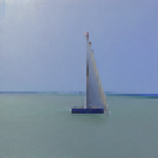 sailboat viewed from the front