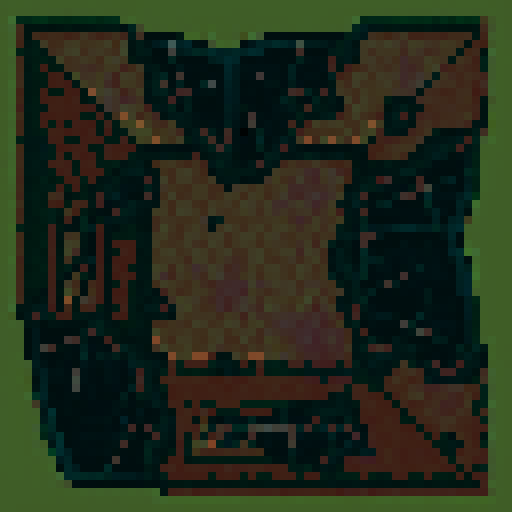 destroyed, crumbling walls, shattered windows, overgrown ivy, decaying furniture, scattered debris, faded wallpaper, graffiti-covered, broken tiles, eerie moonlight, pixelated ruins, vibrant colors, jagged edges, distressed textures, glitched details, sRGB color palette