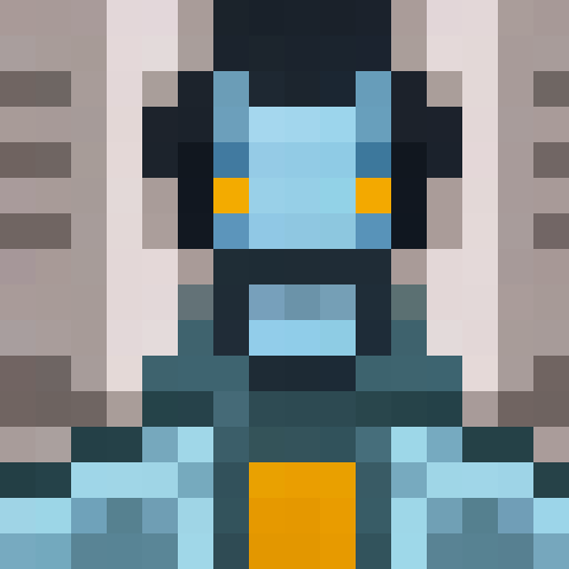 Full body Jemaine from Flight of the Conchords, pixelated in 16x16 game icon style, holding his guitar