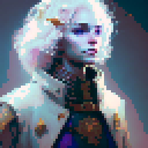 Please generate portrait art for a fantasy character. This character is a busty elf with long blonde hair and blue eyes. 