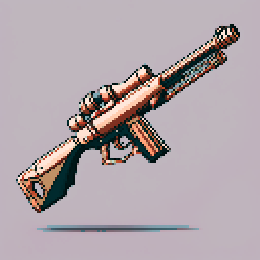 I want a copper structure reminiscent of a mounted weapon of some sort seen from a head on two dimensional perspective. The design should be relatively simple. I also want this object usable as an asset in a videogame, meaning only one object per image, outlined with a strong black stroke, on a solid-color background.