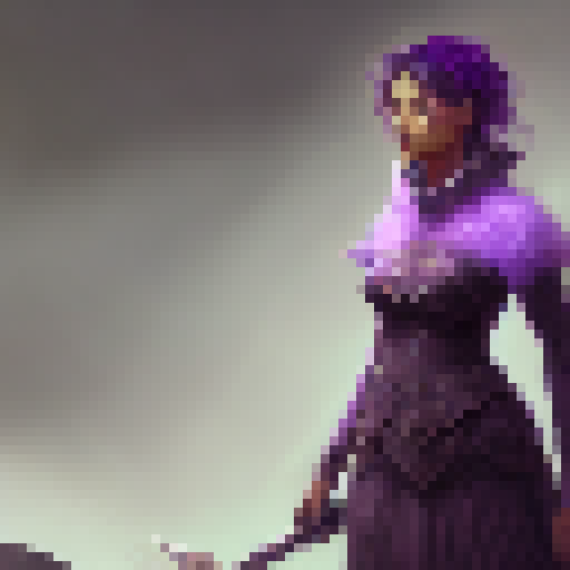 A woman in purple 