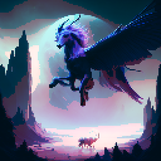 mythological unicorn archetype, majestic creature with a flowing mane, iridescent spiral horn, surrounded by ethereal moonlight in a mystical meadow, evoking the enchanting atmosphere of a fantasy RPG