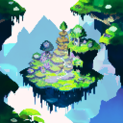 Underground cavern, towering stalactites, eerie glow, moss-covered rocks, hidden treasure, ethereal landscape