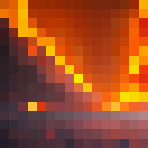 Lava tilemap with walkable paths, lava pits surrounded by walls, and flowing lava 