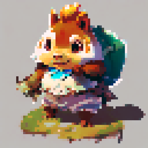 squirrel, fullbody sideview, sprite sheet