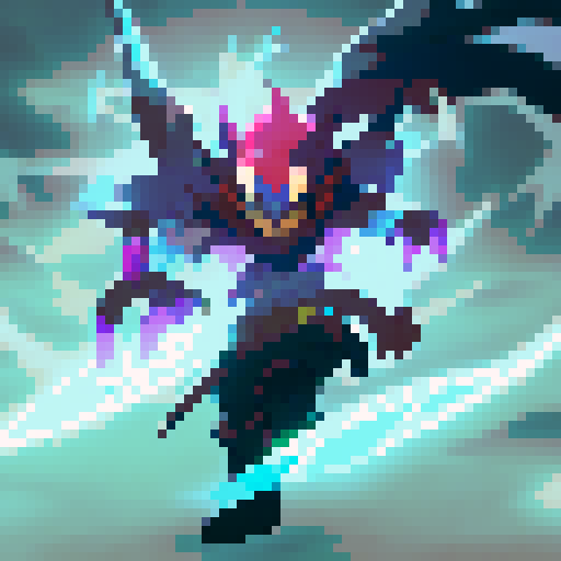 Kayn, the Shadow Reaper, emerging from a swirl of dark mist, wielding his scythe with glowing blue eyes and a fierce expression in an anime style