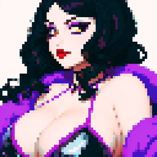 curvy, cute, goth girl, black hair, purple eyeshadow, red lipstick, portrait, glamour shot.
