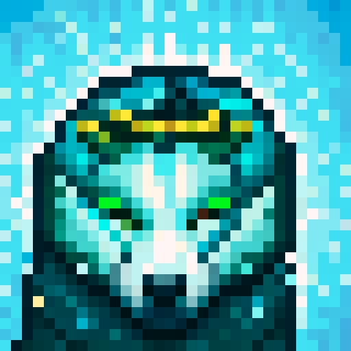 Wolf avatar, portrait, glowing eyes
