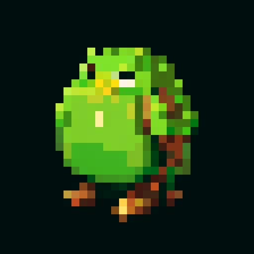 A robust, tree-like creature with bark armor, deep roots, and a protective stance. It has wise, ancient eyes and a commanding presence, ready to defend the forest. No background.
