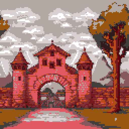 The Entrance to a medieval town gate house
