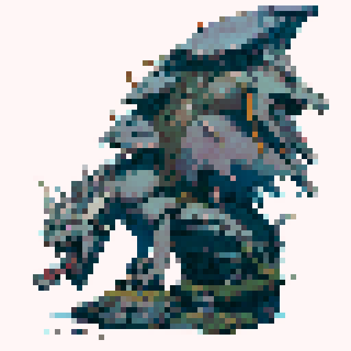 grey stone dragon sitting on the ground in the middle of a dry wasteland, wings stretched upward