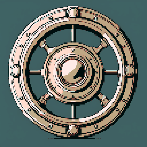 I want one wide circular copper mounting piece. It should have a large flat space on top to connect something. I want this object usable an asset in a videogame, meaning only one object per image, outlined with a strong black stroke, on a solid-color background.