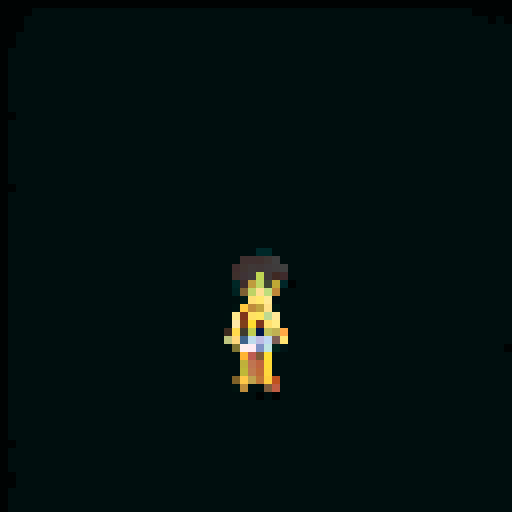 Create a pixel art character sprite with a 24x48 frame size, classic RPG style like 'The Kingdom of the Winds', including walk and idle animations