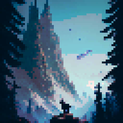 Majestic, Western, Illustrative, Rustic. Bison standing atop a rocky outcrop, overlooking a sprawling valley dotted with pine trees and wildflowers.