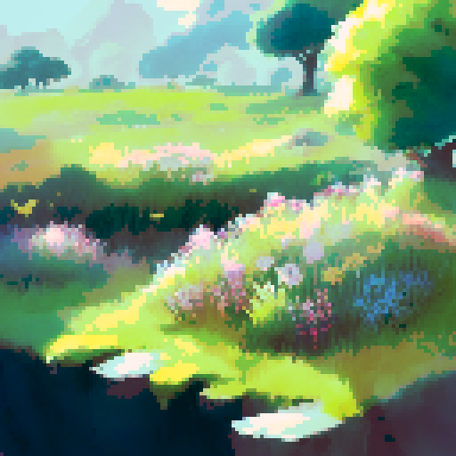 landscape with meadow, grass,children's illustration, close-up