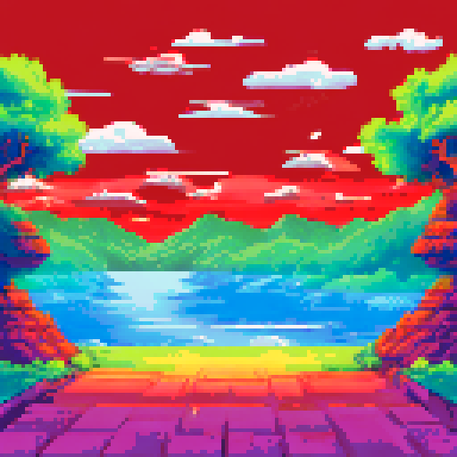 New Year's red background, with small green gifts