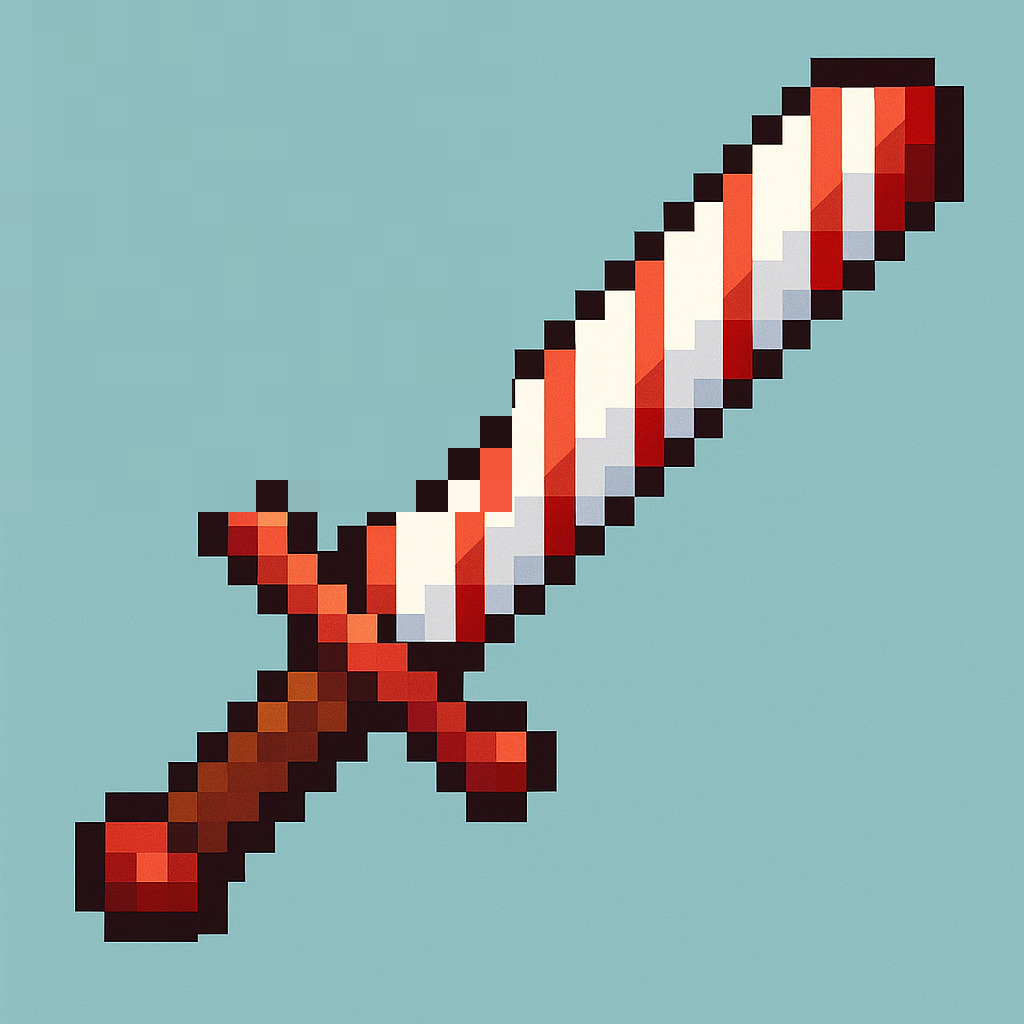 candy cane sword 45 degree angle